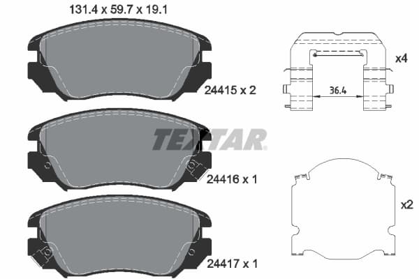 Set placute frana disc TEXTAR 2441501