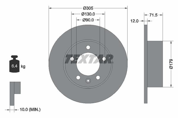 Disc frana TEXTAR 92228700