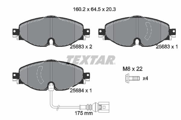 Set placute frana disc TEXTAR 2568301