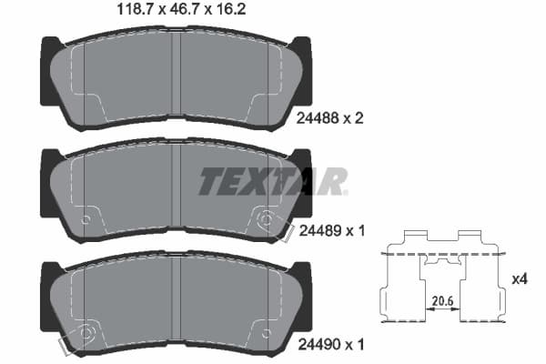 Set placute frana disc TEXTAR 2448801