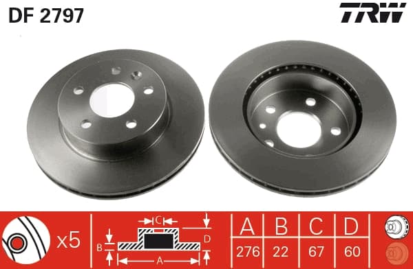 Disc frana TRW DF2797
