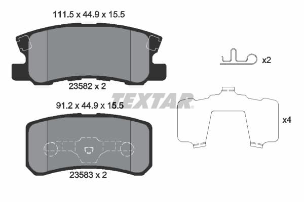Set placute frana disc TEXTAR 2358202