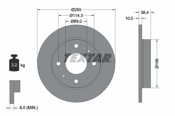 Disc frana TEXTAR 92134903