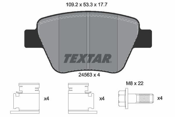 Set placute frana disc TEXTAR 2456301