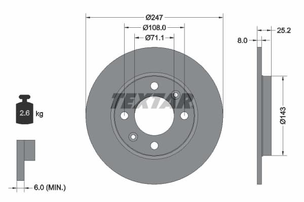 Disc frana TEXTAR 92055003