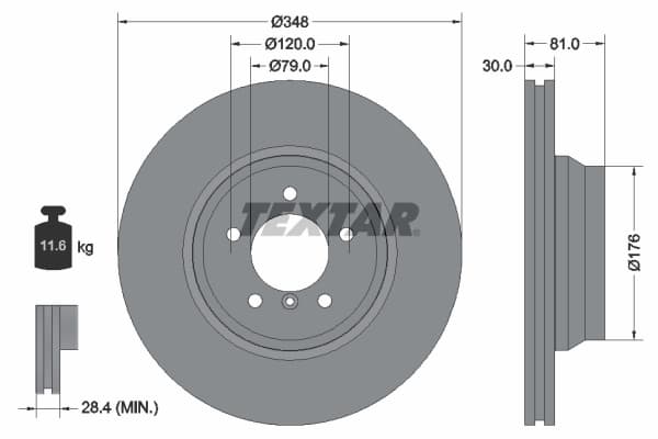 Disc frana TEXTAR 92122905