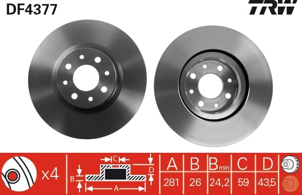 Disc frana TRW DF4377