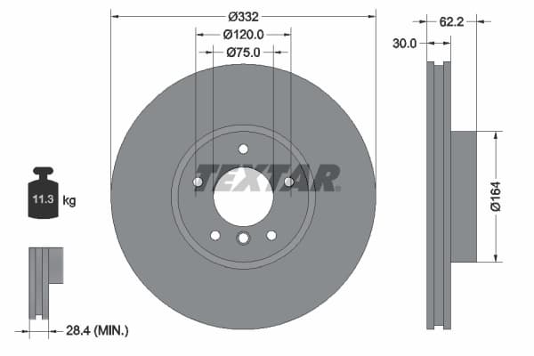 Disc frana TEXTAR 92160805