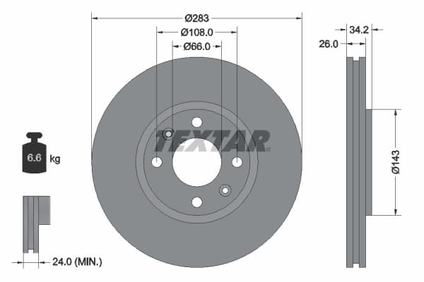 Disc frana TEXTAR 92111603