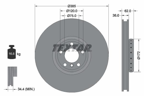 Disc frana TEXTAR 92266525