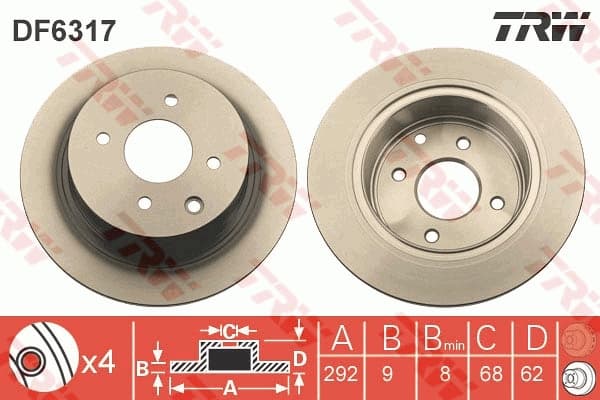 Disc frana TRW DF6317