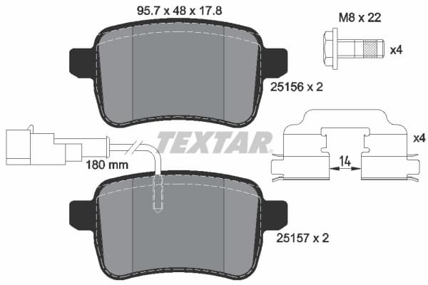 Set placute frana disc TEXTAR 2515601
