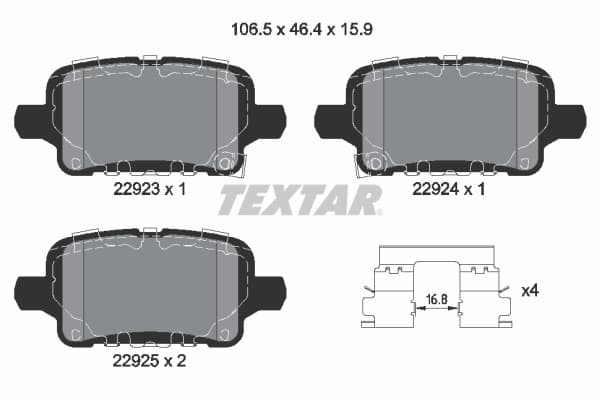 Set placute frana disc TEXTAR 2292301