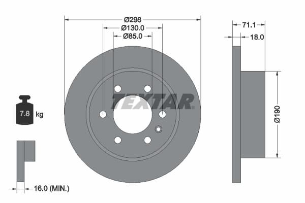 Disc frana TEXTAR 92301103