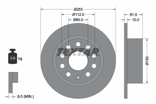Disc frana TEXTAR 92306603