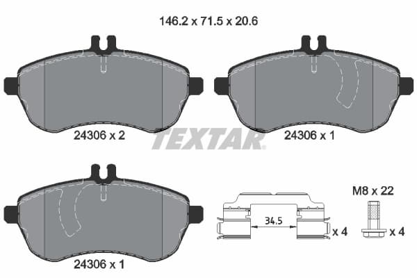 Set placute frana disc TEXTAR 2430601