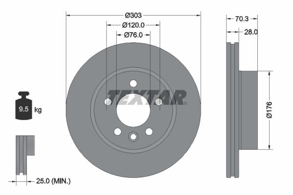 Disc frana TEXTAR 92288403