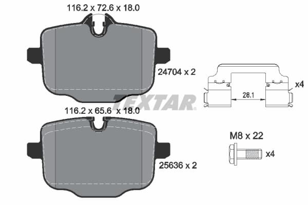 Set placute frana disc TEXTAR 2470401