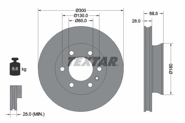 Disc frana TEXTAR 92301203