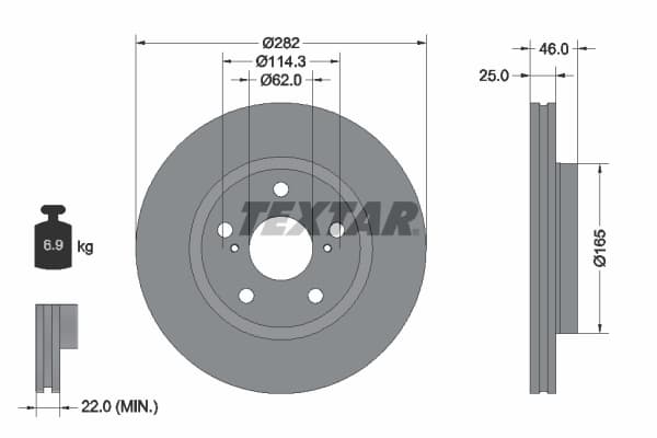 Disc frana TEXTAR 92341103