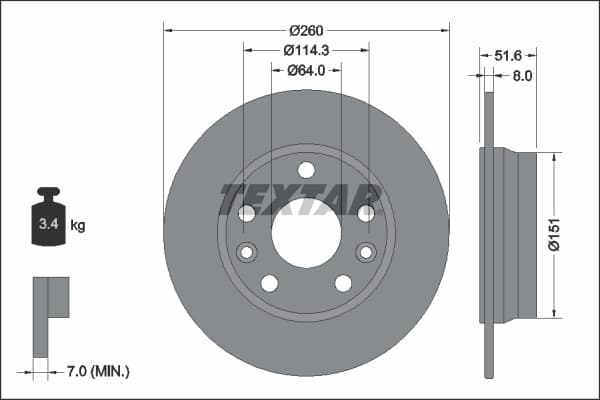 Disc frana TEXTAR 92337703
