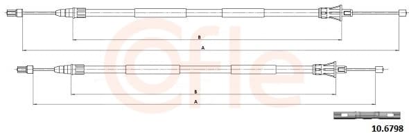 Cablu, frana de parcare COFLE 10.6798