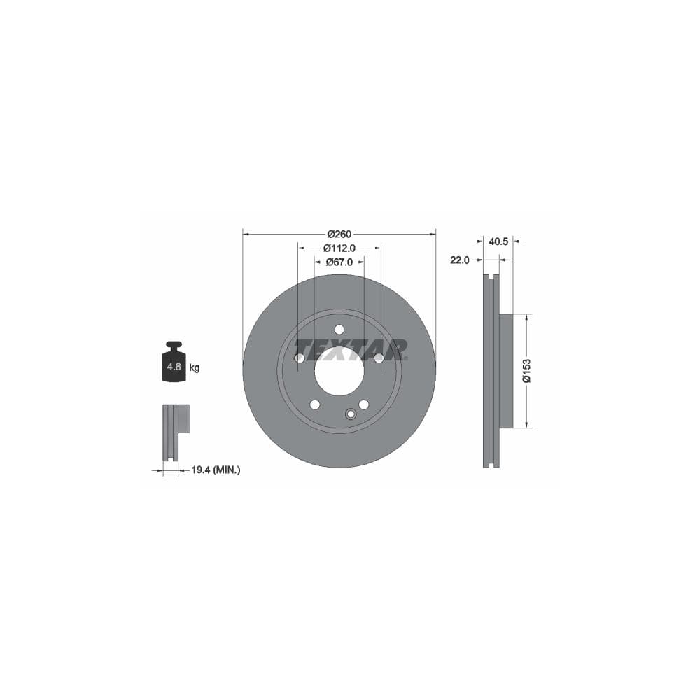 Disc frana TEXTAR 92091303