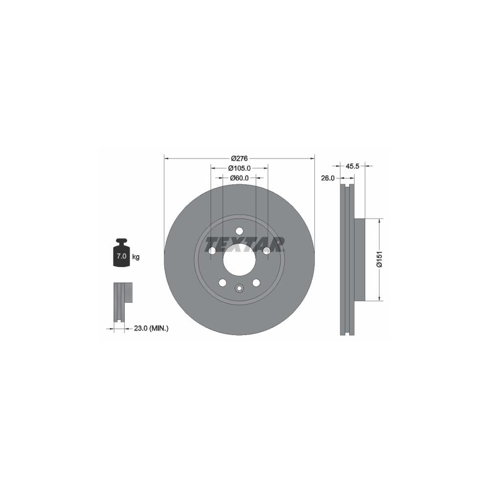Disc frana TEXTAR 92198903