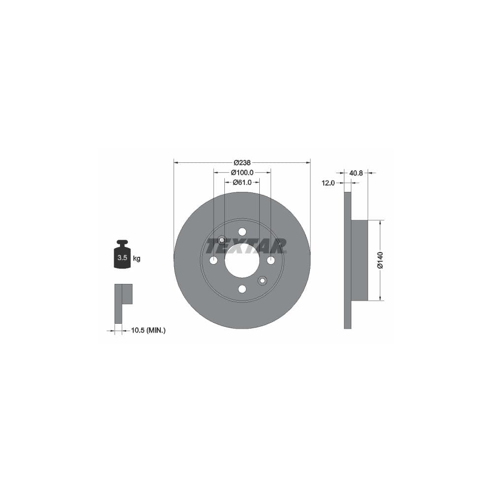 Disc frana TEXTAR 92036103