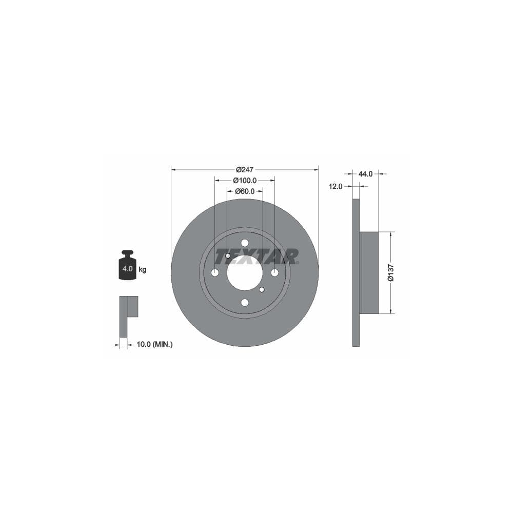 Disc frana TEXTAR 92110803