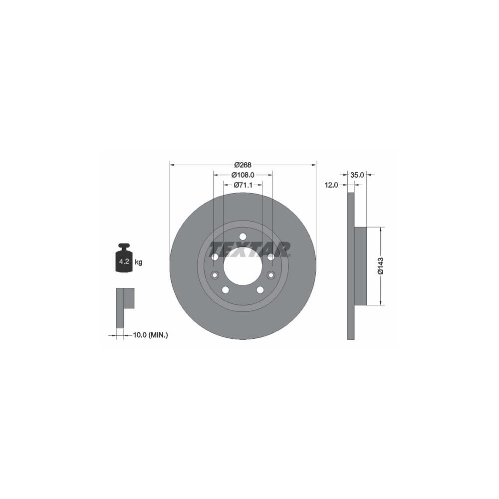Disc frana TEXTAR 92268003