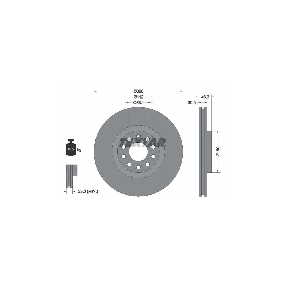 Disc frana TEXTAR 92106705