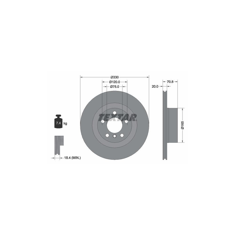 Disc frana TEXTAR 92256303
