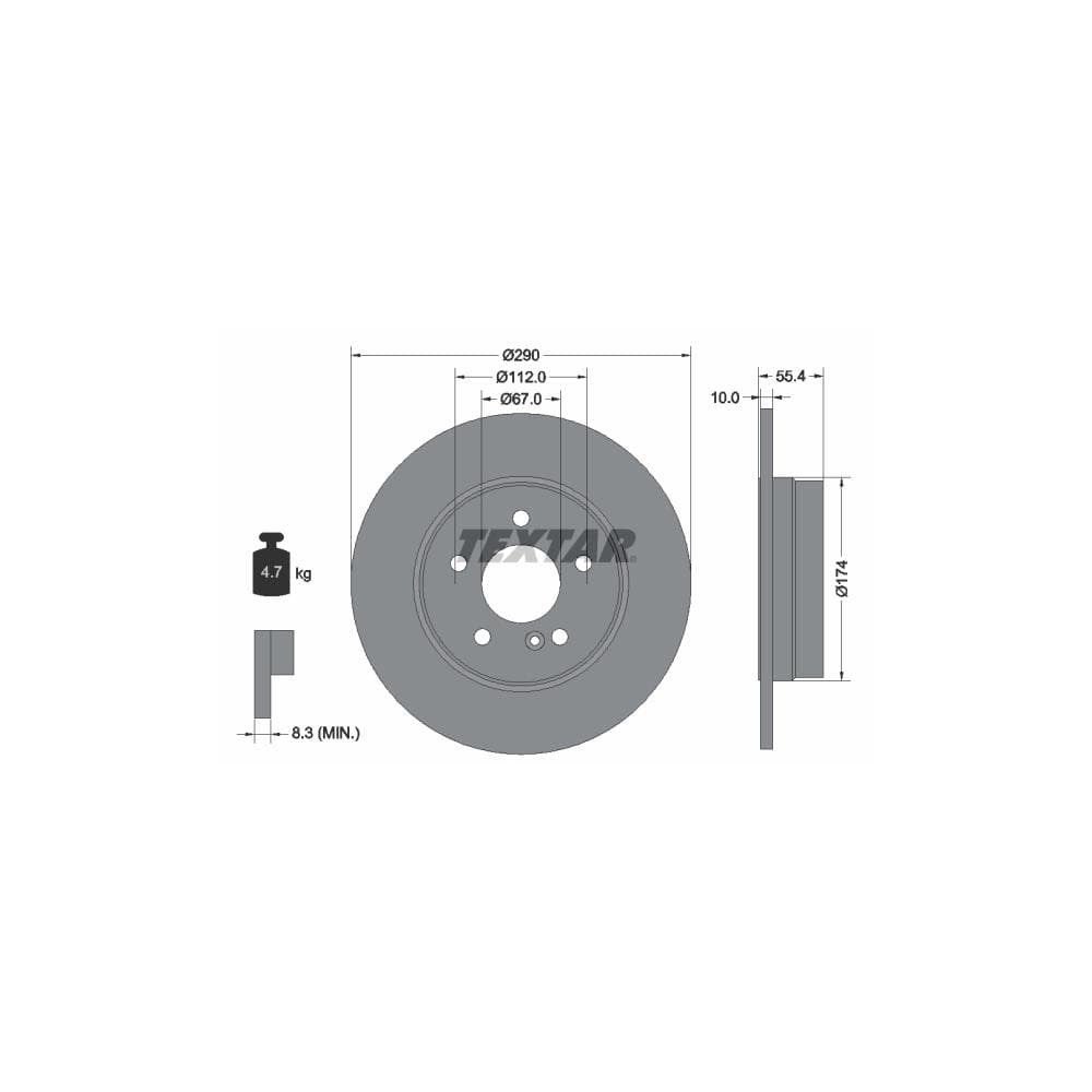Disc frana TEXTAR 92072703