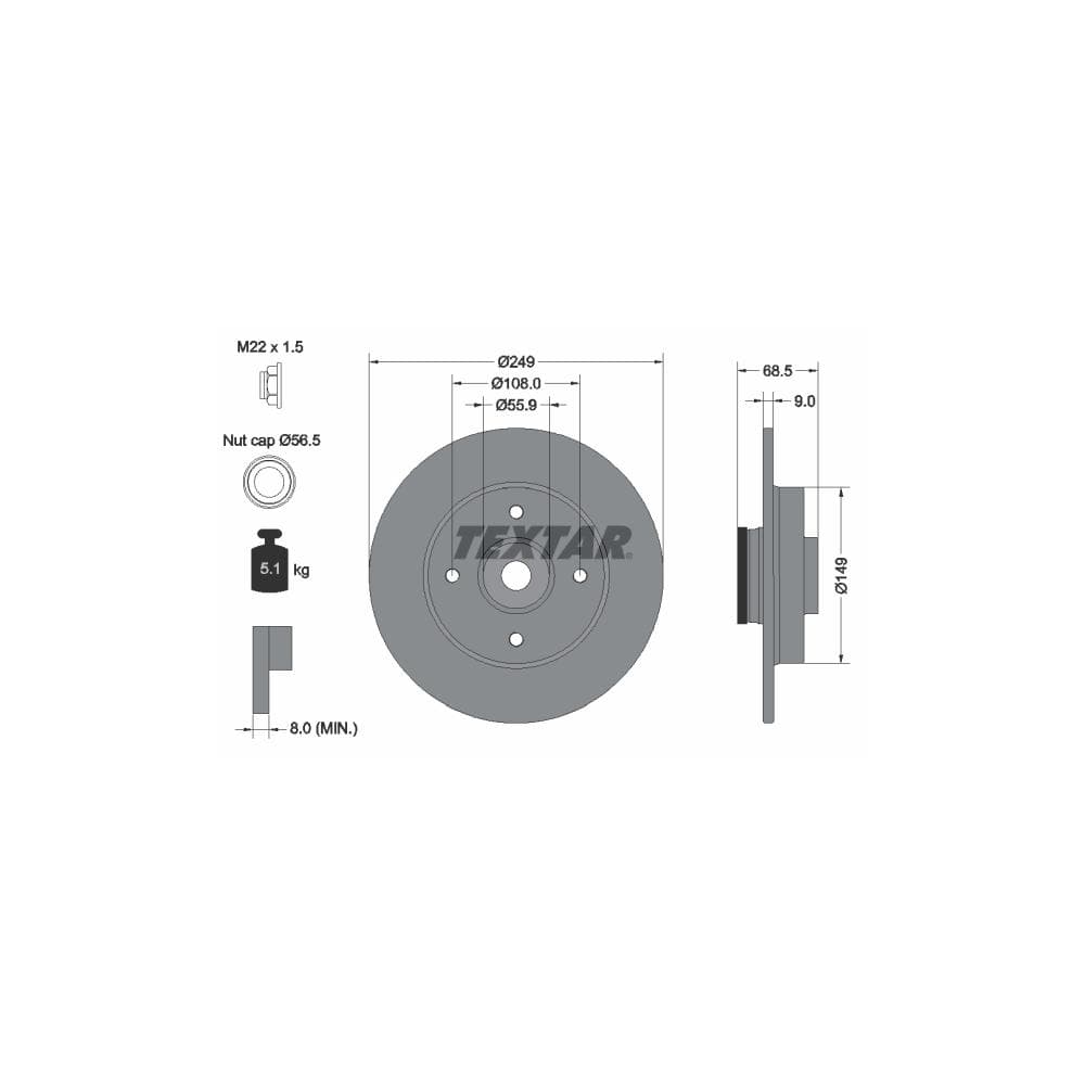 Disc frana TEXTAR 92133303