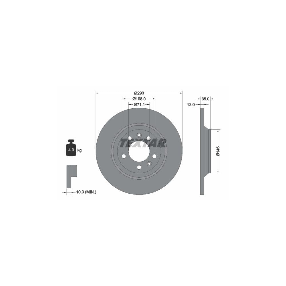 Disc frana TEXTAR 92129603