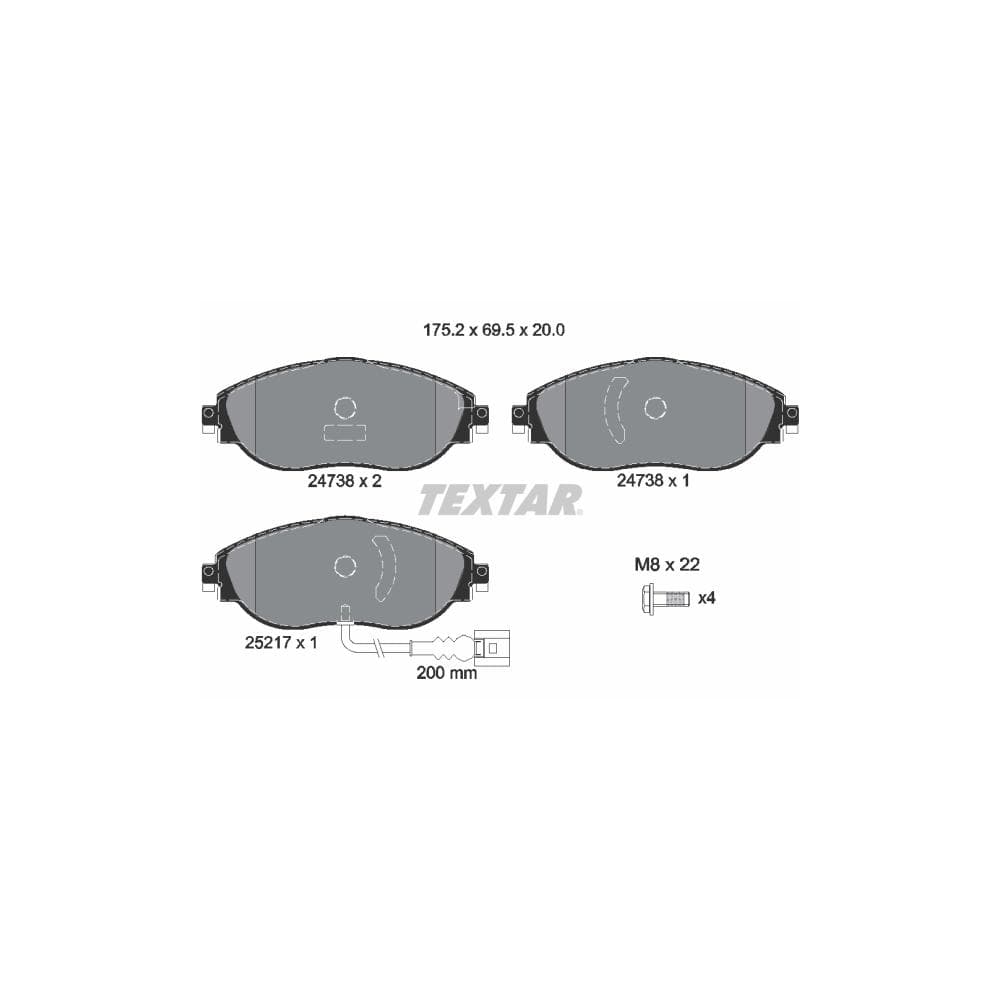 Set placute frana disc TEXTAR 2473801