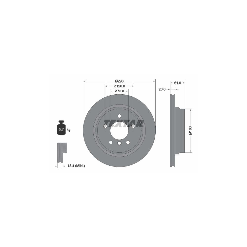 Disc frana TEXTAR 92075103