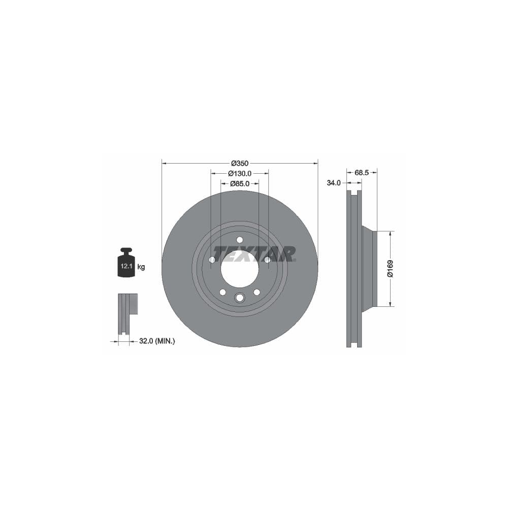 Disc frana TEXTAR 92121805