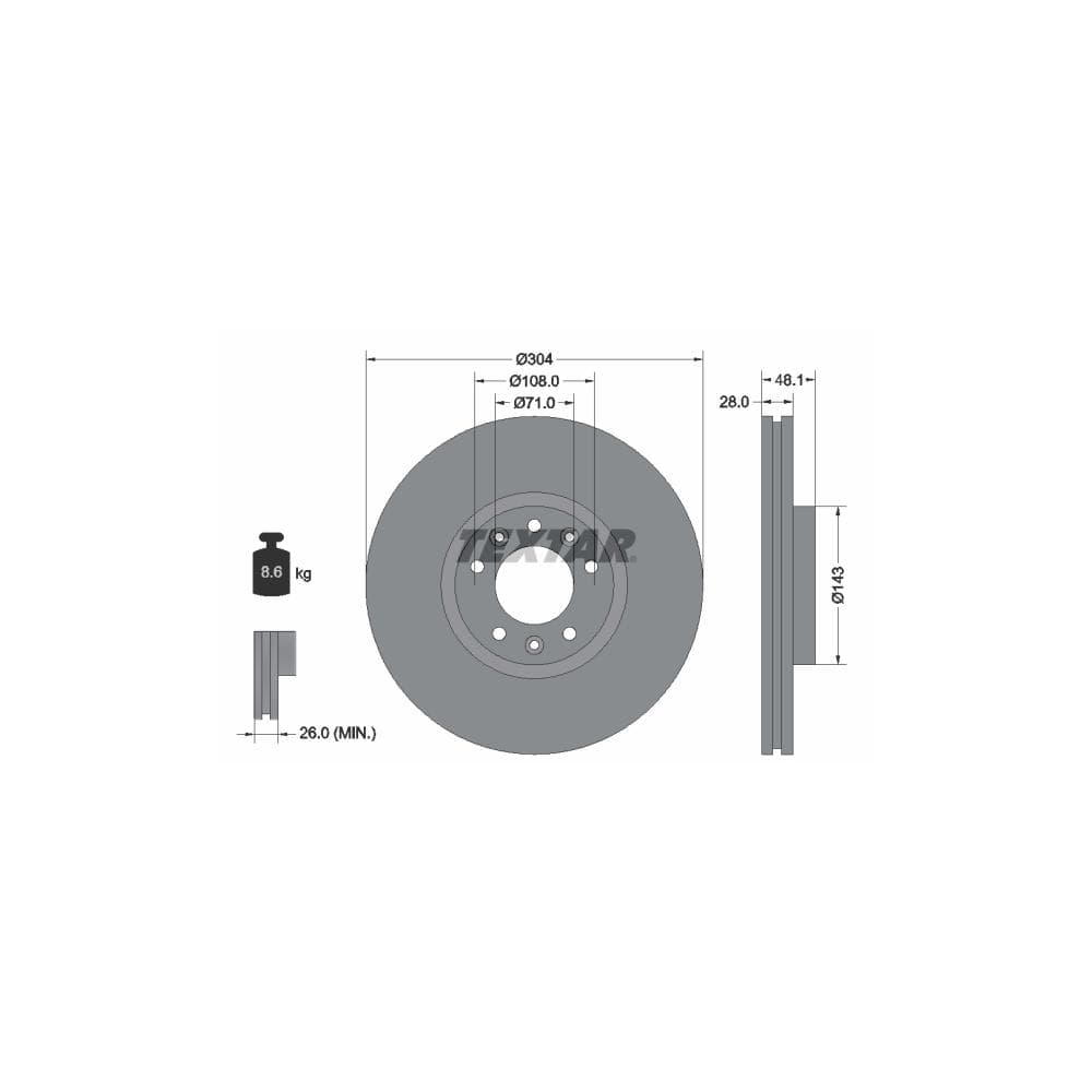 Disc frana TEXTAR 92232305
