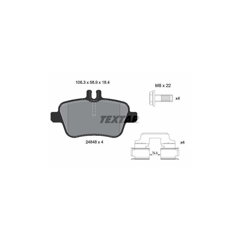 Set placute frana disc TEXTAR 2484801