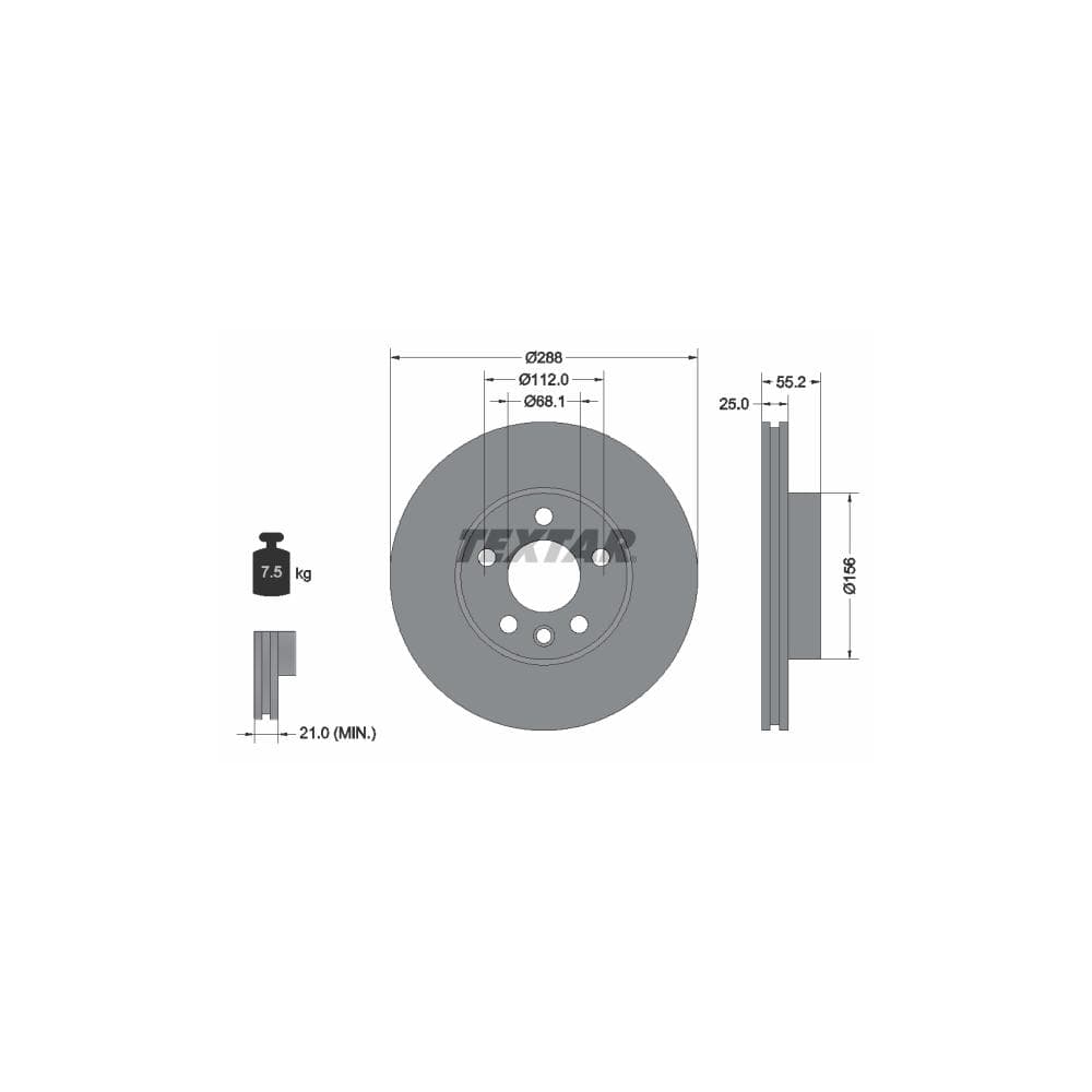 Disc frana TEXTAR 92074203