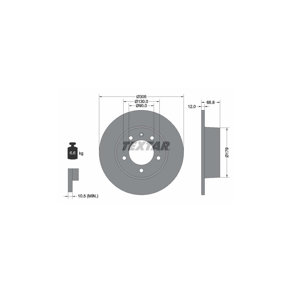 Disc frana TEXTAR 92111203