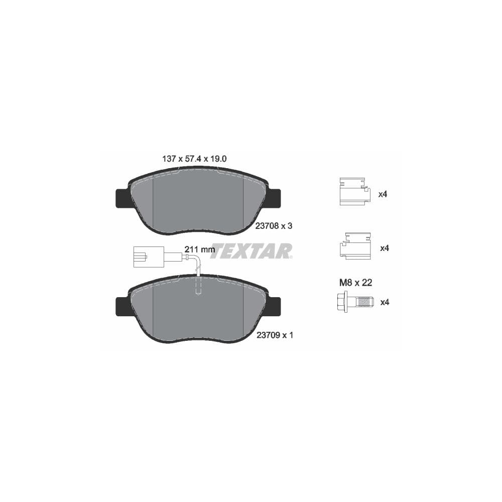 Set placute frana disc TEXTAR 2370802