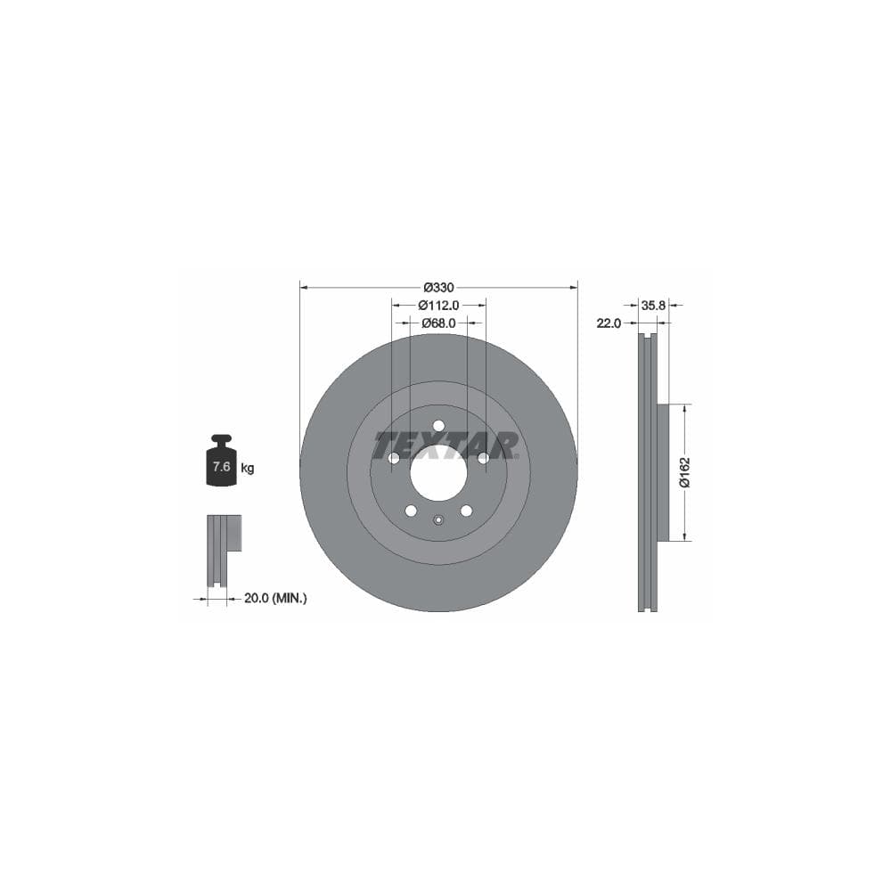 Disc frana TEXTAR 92238305