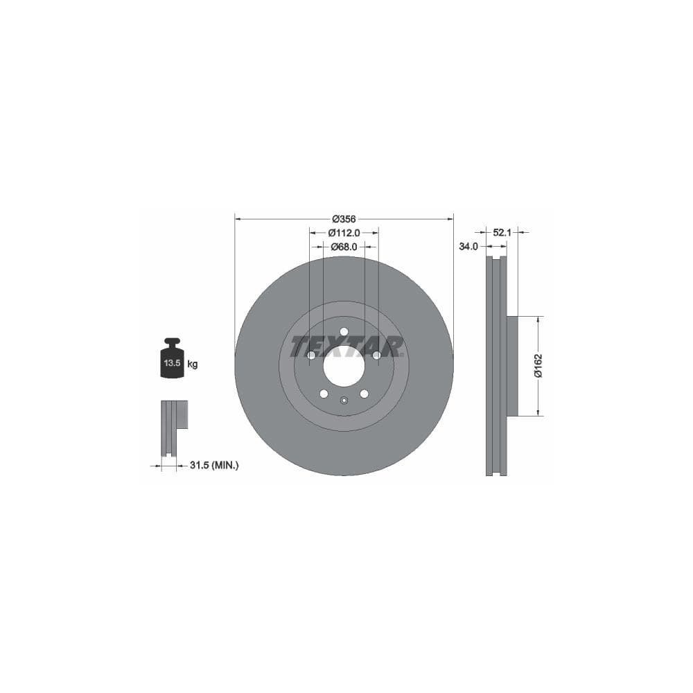 Disc frana TEXTAR 92238205