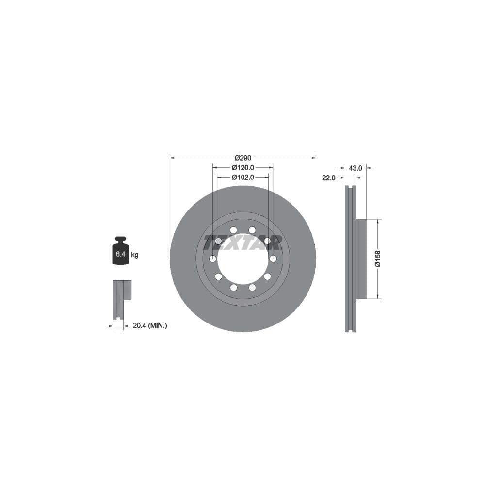 Disc frana TEXTAR 93117400