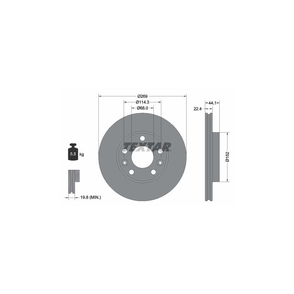 Disc frana TEXTAR 92272603