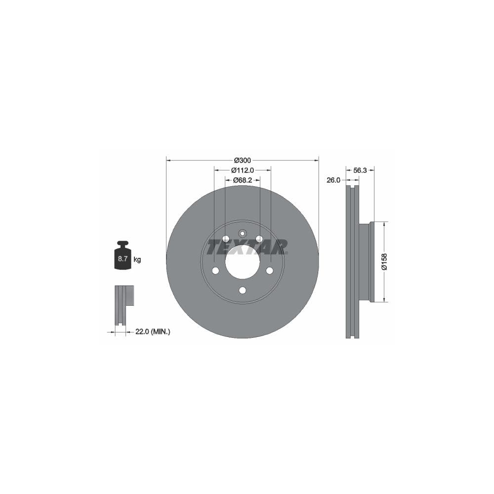 Disc frana TEXTAR 92109803
