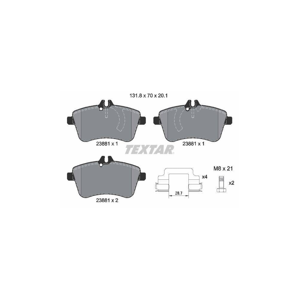 Set placute frana disc TEXTAR 2388101